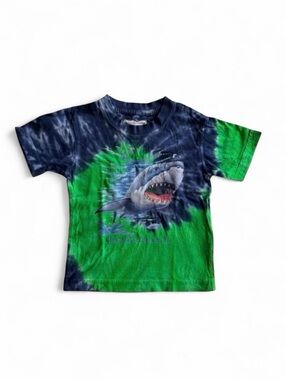 Vintage Wings Beach Outfitters Shark Tie Dye T-Shirt Kids Size S Clearwater